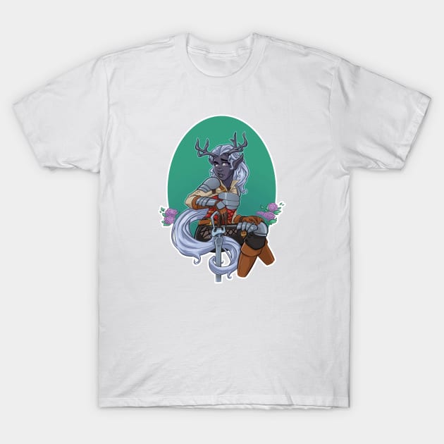 Drow Swordswoman T-Shirt by jpowersart